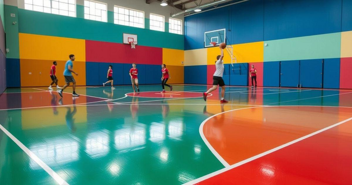 Piso epóxi para quadra como solução ideal para esportes